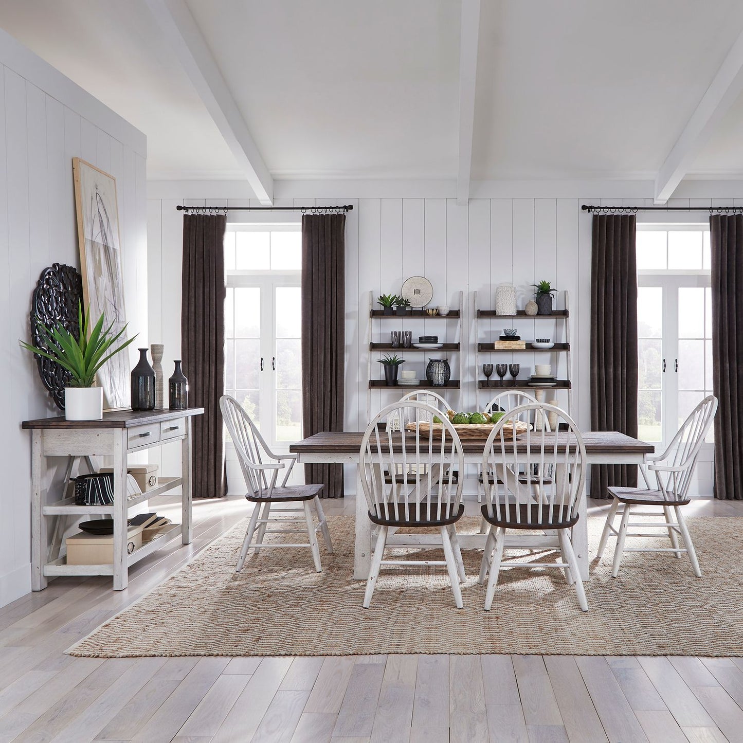 Farmhouse 7 Piece Trestle Dining Set