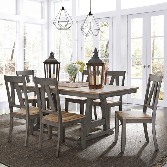 Lindsey Farm 7 Piece Trestle Table Set