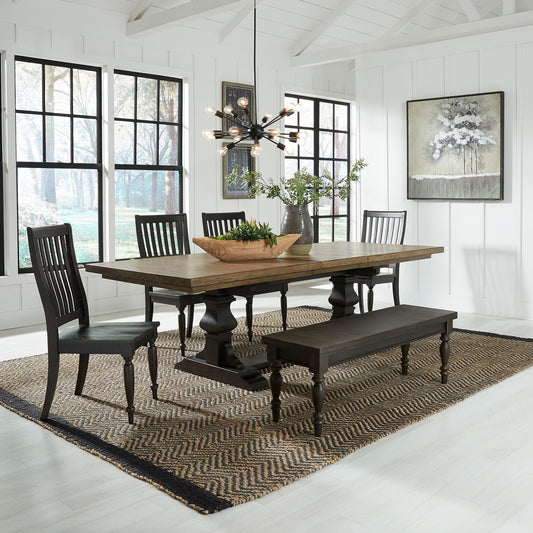 Harvest Home 6 Piece Trestle Table Set